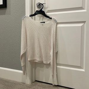 EXPRESS XS White Fishnet Crewneck Cover-Up